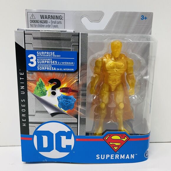 SPIN MASTER DC Universe Heroes Unite 4" Action Figure SUPERMAN Gold CHASE HTF - Picture 4 of 6